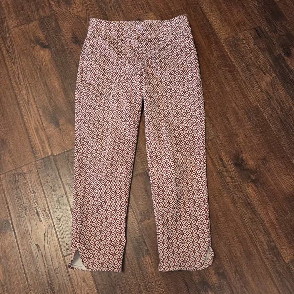 Patterned Pull-on Ankle Pants Size 8